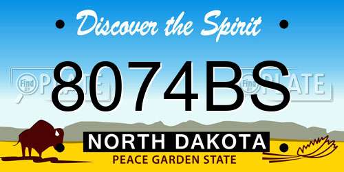 8074BS North Dakota License Plate