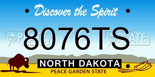 8076TS North Dakota License Plate