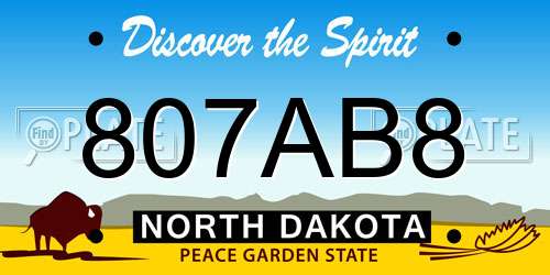 807AB8 North Dakota License Plate