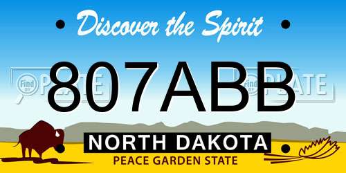 807ABB North Dakota License Plate