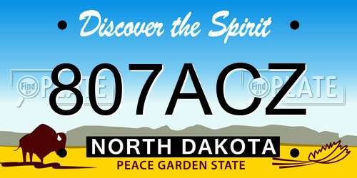 807ACZ North Dakota License Plate