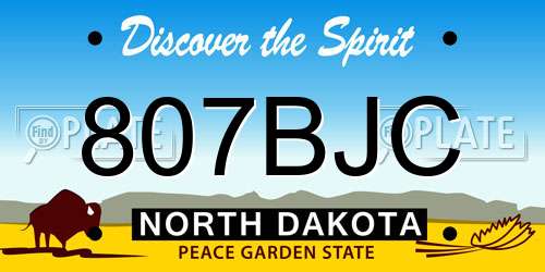 807BJC North Dakota License Plate