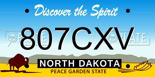 807CXV North Dakota License Plate