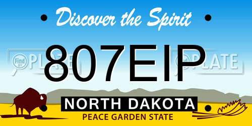 807EIP North Dakota License Plate