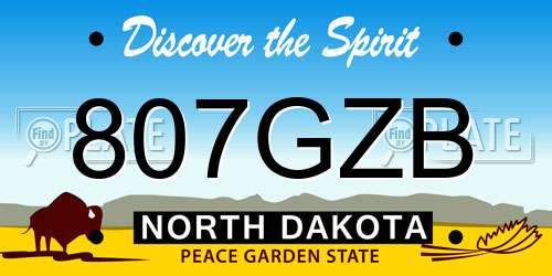 807GZB North Dakota License Plate