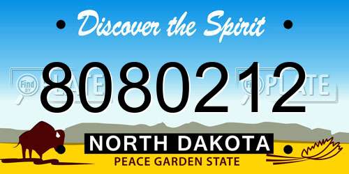 8080212 North Dakota License Plate
