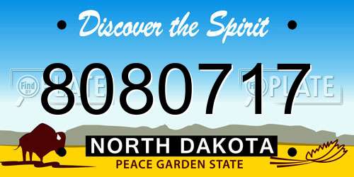 8080717 North Dakota License Plate