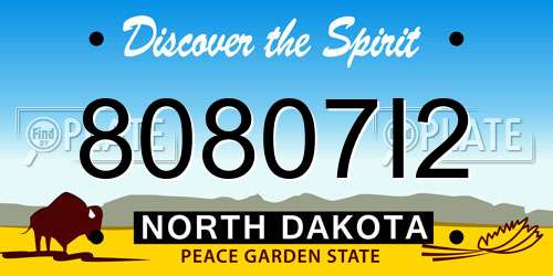 80807I2 North Dakota License Plate
