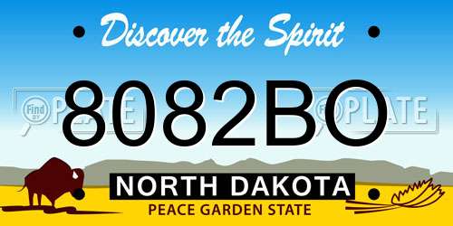 8082BO North Dakota License Plate