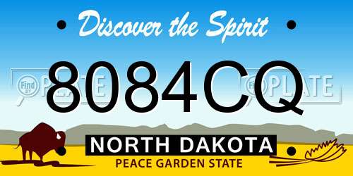 8084CQ North Dakota License Plate