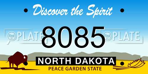 8085 North Dakota License Plate