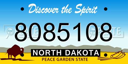8085108 North Dakota License Plate