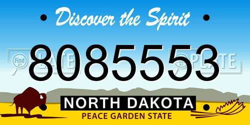 8085553 North Dakota License Plate