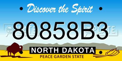 80858B3 North Dakota License Plate