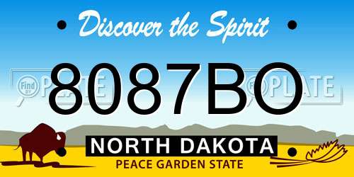 8087BO North Dakota License Plate