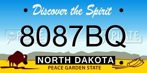 8087BQ North Dakota License Plate