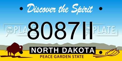 8087II North Dakota License Plate