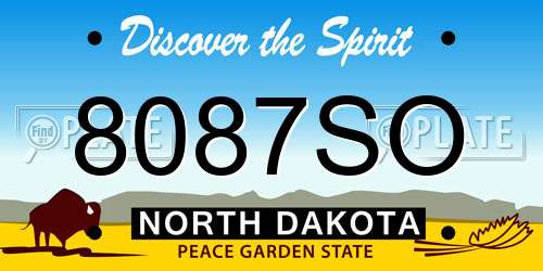 8087SO North Dakota License Plate
