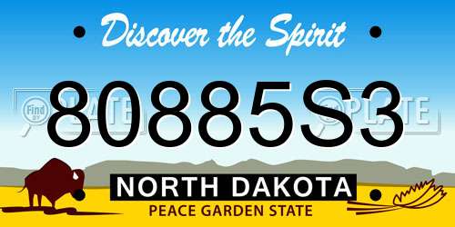 80885S3 North Dakota License Plate