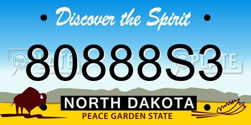 80888S3 North Dakota License Plate