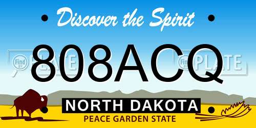 808ACQ North Dakota License Plate