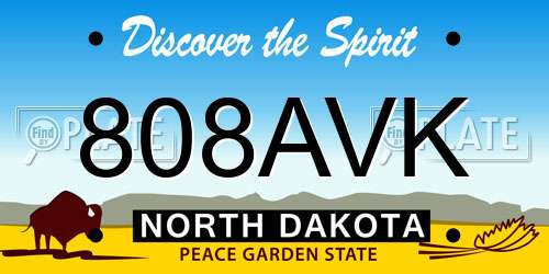 808AVK North Dakota License Plate