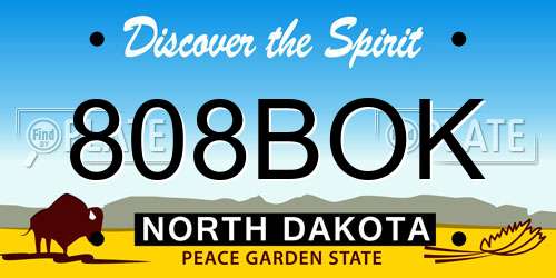 808BOK North Dakota License Plate