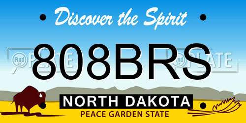 808BRS North Dakota License Plate