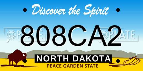 808CA2 North Dakota License Plate