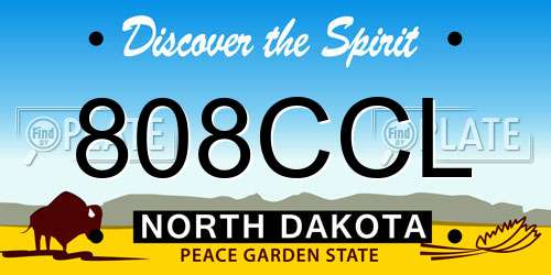 808CCL North Dakota License Plate
