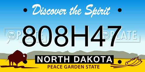808H47 North Dakota License Plate