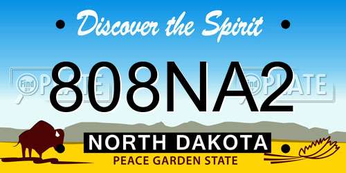 808NA2 North Dakota License Plate