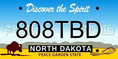 808TBD North Dakota License Plate