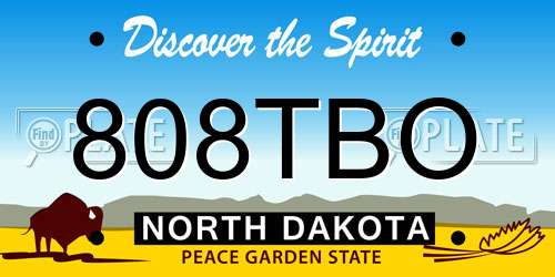 808TBO North Dakota License Plate