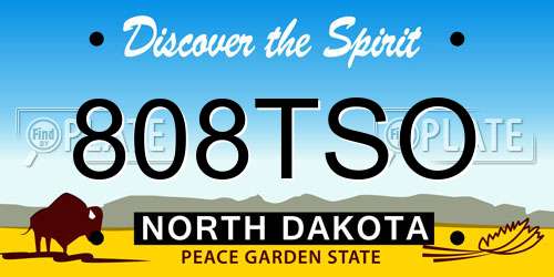808TSO North Dakota License Plate