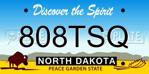 808TSQ North Dakota License Plate