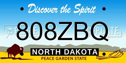 808ZBQ North Dakota License Plate