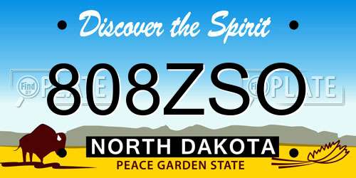 808ZSO North Dakota License Plate