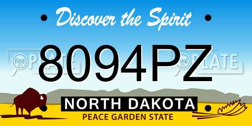 8094PZ North Dakota License Plate