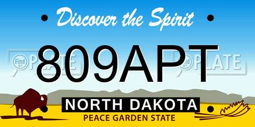 809APT North Dakota License Plate