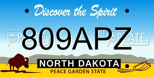 809APZ North Dakota License Plate