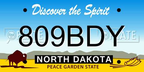 809BDY North Dakota License Plate