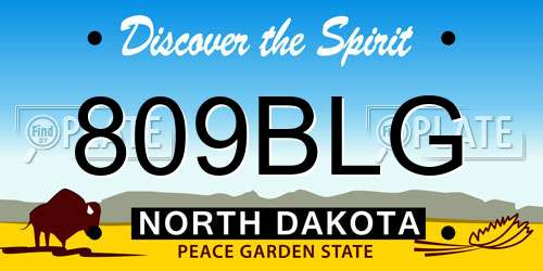 809BLG North Dakota License Plate
