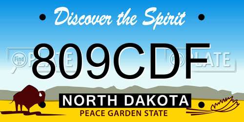 809CDF North Dakota License Plate
