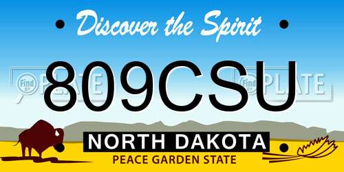 809CSU North Dakota License Plate