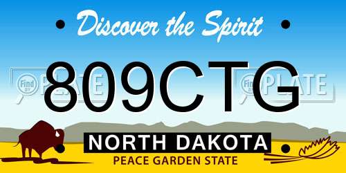 809CTG North Dakota License Plate