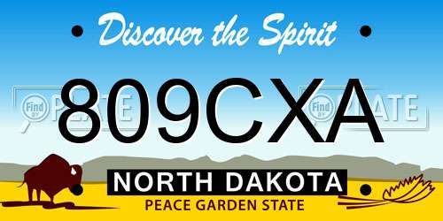 809CXA North Dakota License Plate
