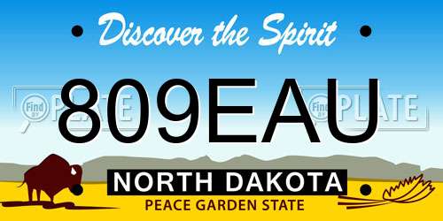 809EAU North Dakota License Plate