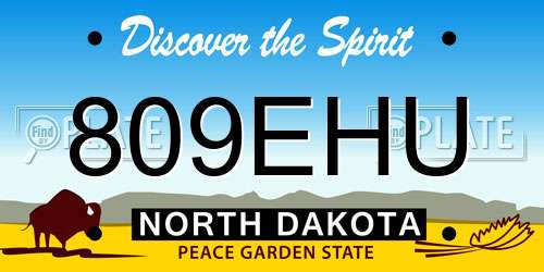 809EHU North Dakota License Plate