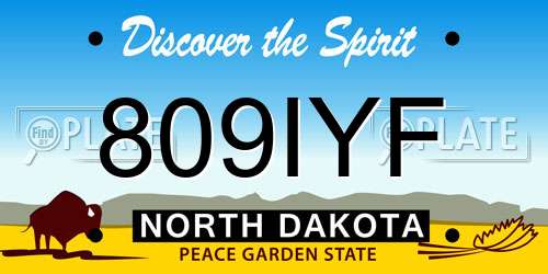 809IYF North Dakota License Plate
